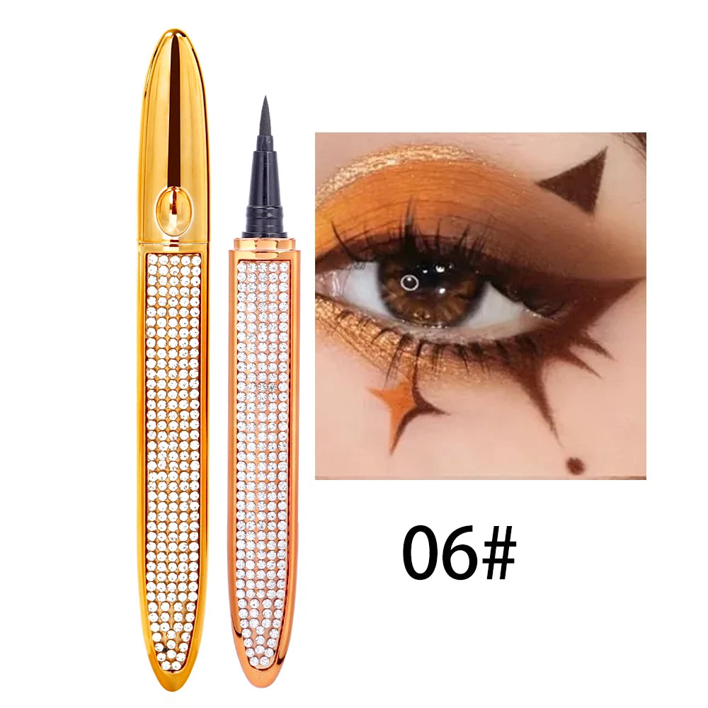 2 in 1 Self Adhesive  Long Lasting No Glue Non Magnetic Quick Drying Eyelashes Sticking Eye Liner Pen