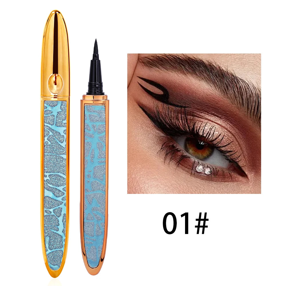 2 in 1 Self Adhesive  Long Lasting No Glue Non Magnetic Quick Drying Eyelashes Sticking Eye Liner Pen