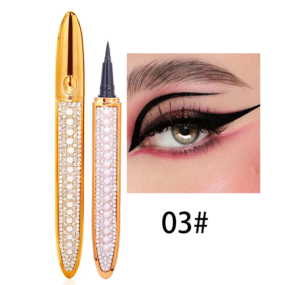 2 in 1 Self Adhesive  Long Lasting No Glue Non Magnetic Quick Drying Eyelashes Sticking Eye Liner Pen